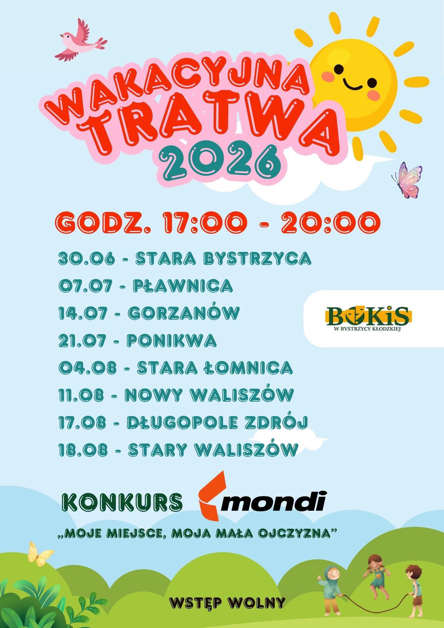 WAKACYJNE TRATWY W GMINIE BYSTRZYCA KŁODZKA